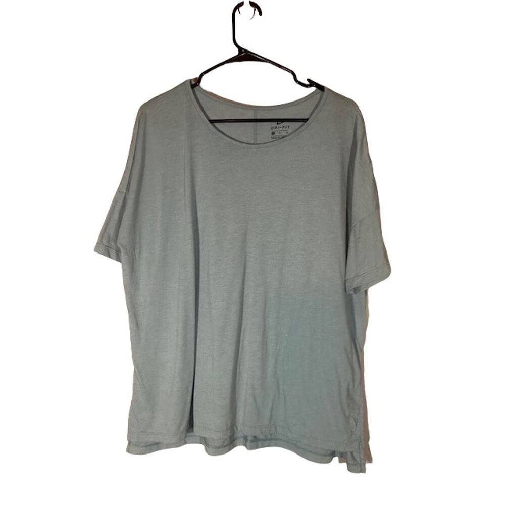 Nike Dri-Fit Pale Blue Short Sleeve Loose Fit Athletic T-Shirt Women Sz XL